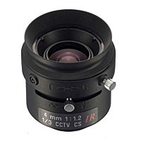 Tamron 13FM04IR 1/3" 4mm F1.2 Manual Iris CS-Mount Lens, IR Corrected